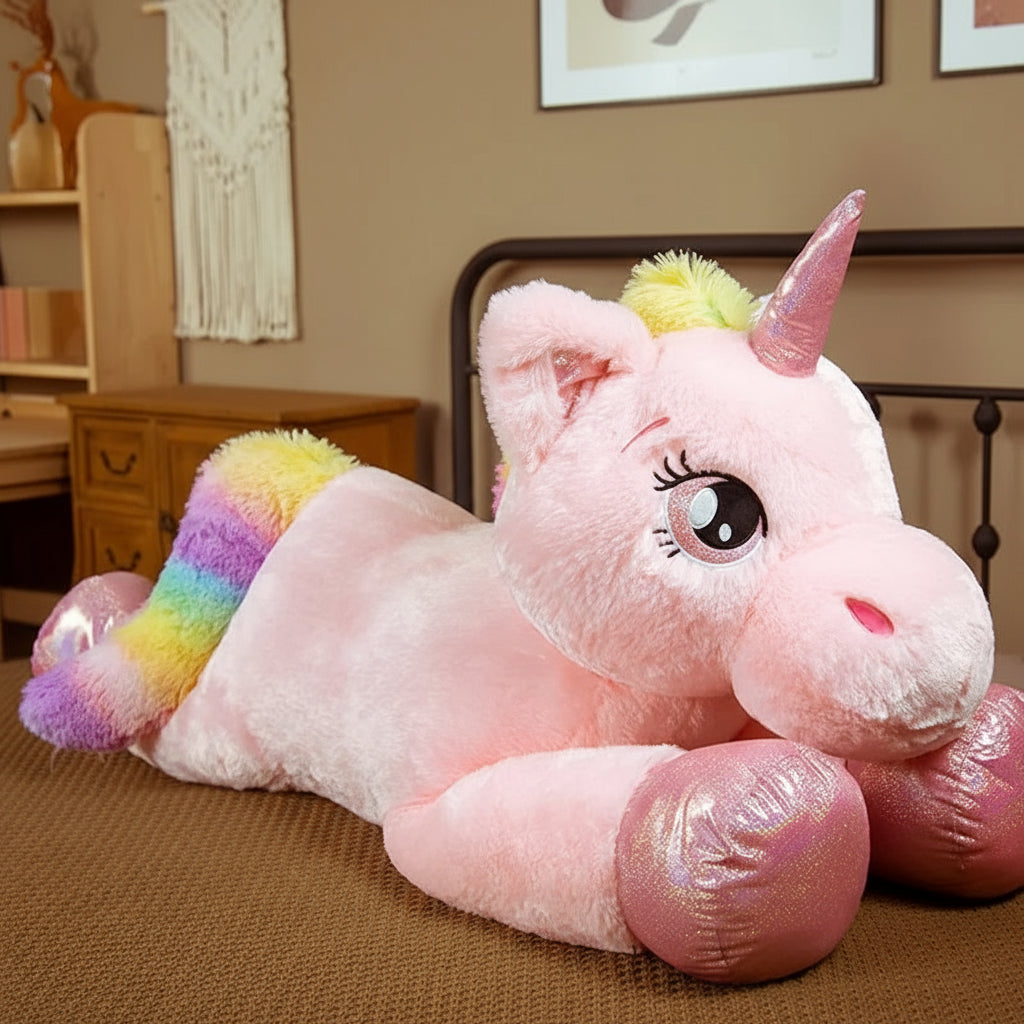 Peluche licorne arc-en-ciel