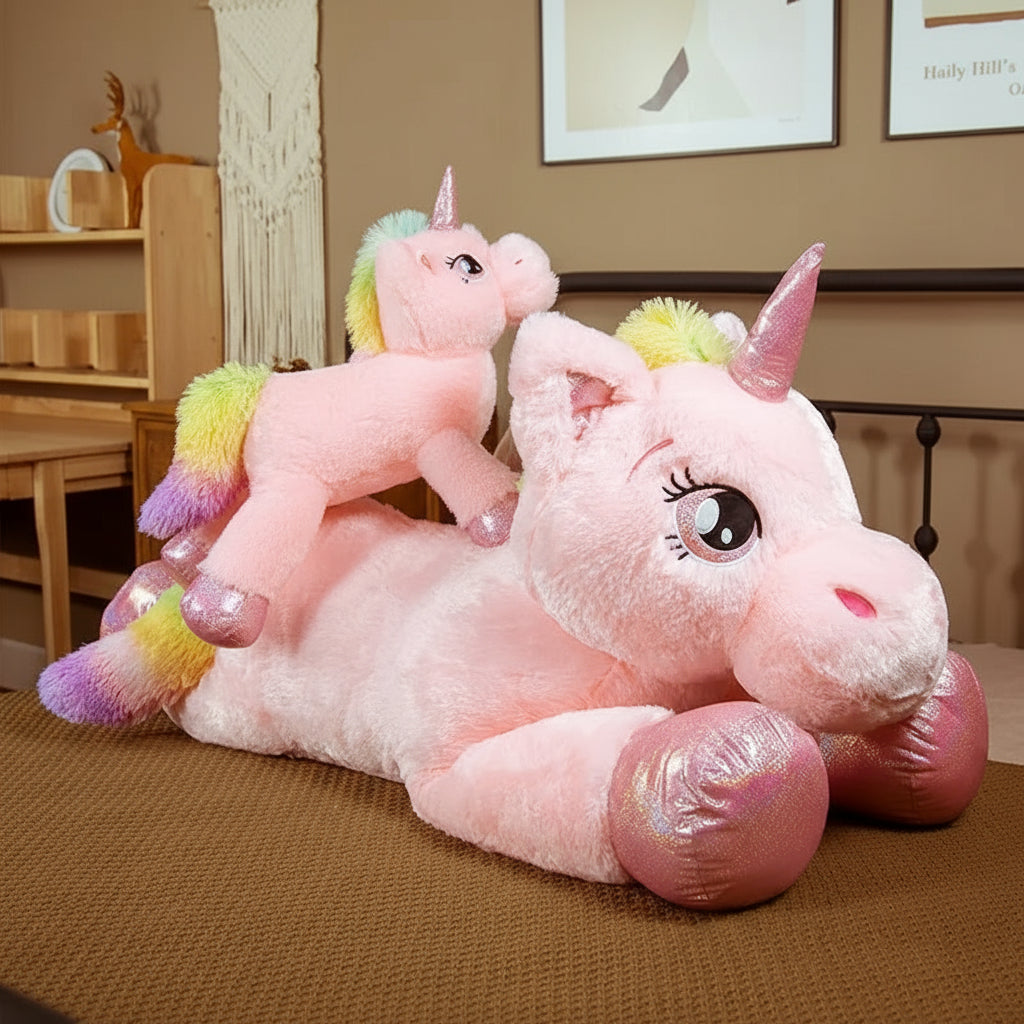 Peluche licorne arc-en-ciel
