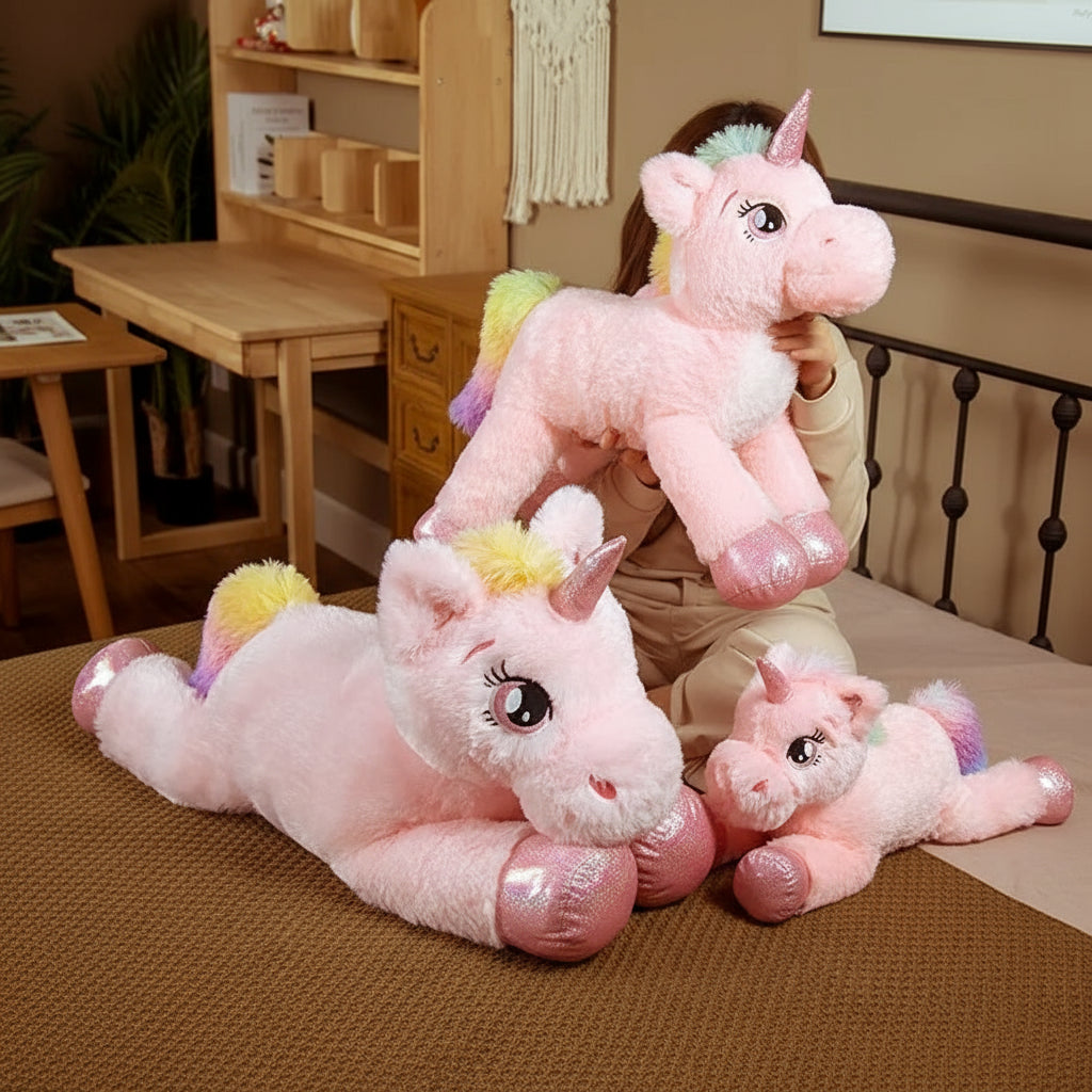 Peluche licorne arc-en-ciel