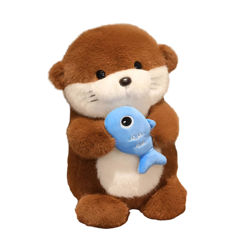 Peluche loutre poisson