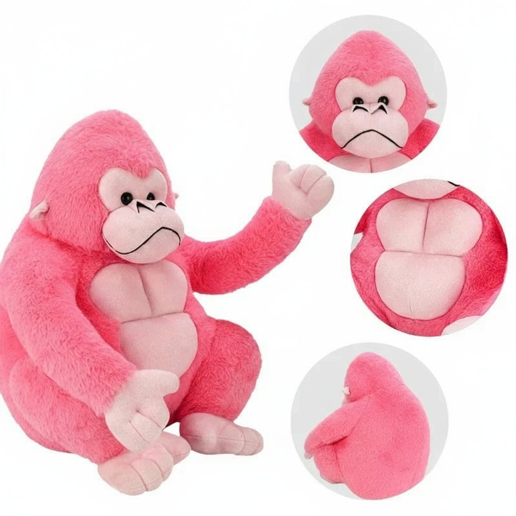 Peluche Singe Gorille Rose