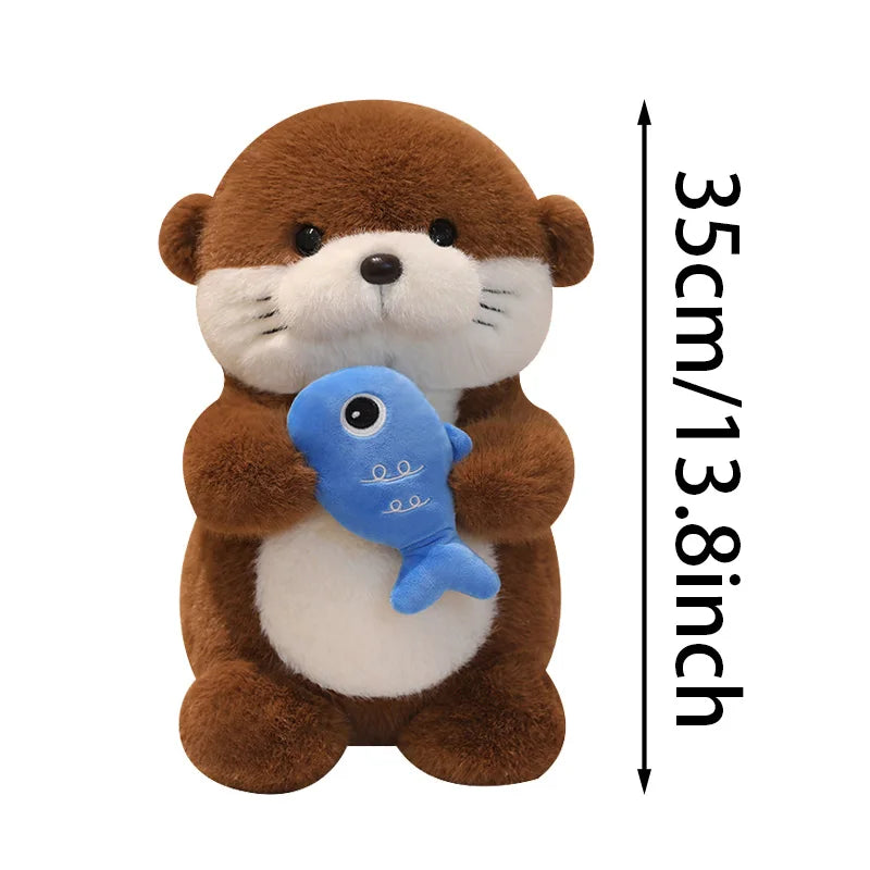 Peluche loutre poisson