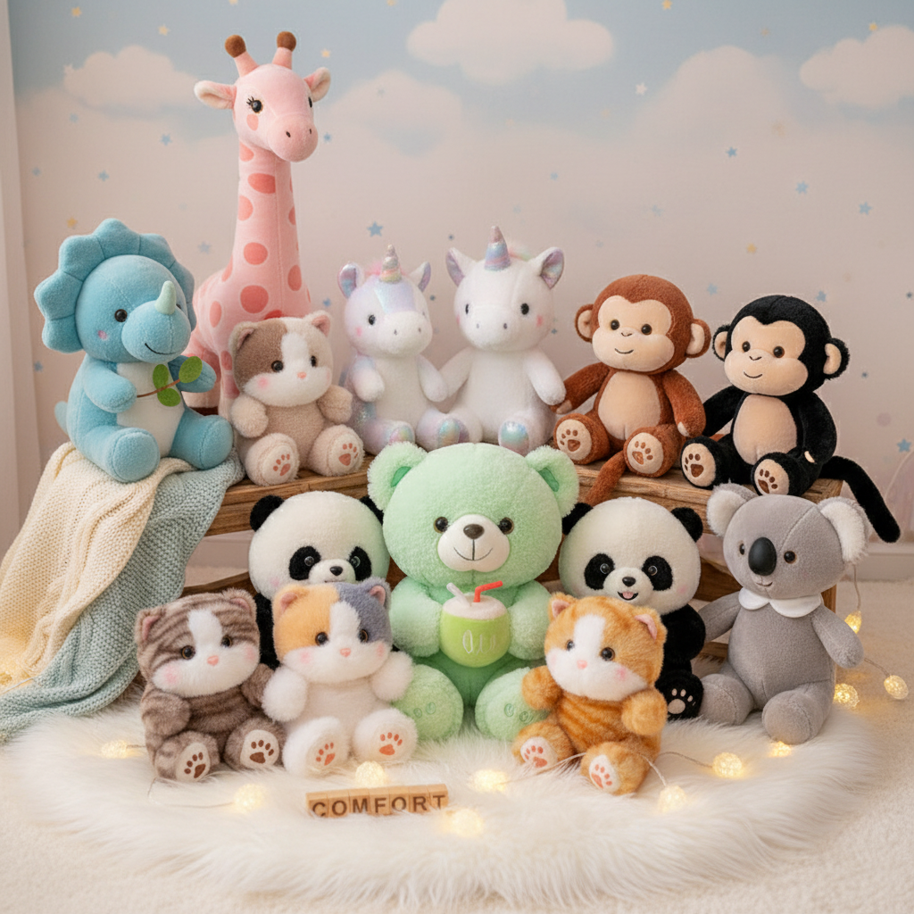 Collection de peluches variées